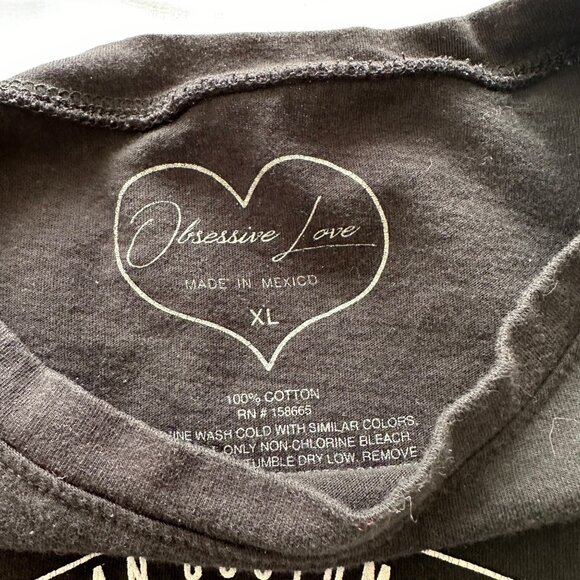 Obsessive Love Born To Ride Las Vegas Nevada Black Crop T-Shirt Women's XL - Picture 4 of 7